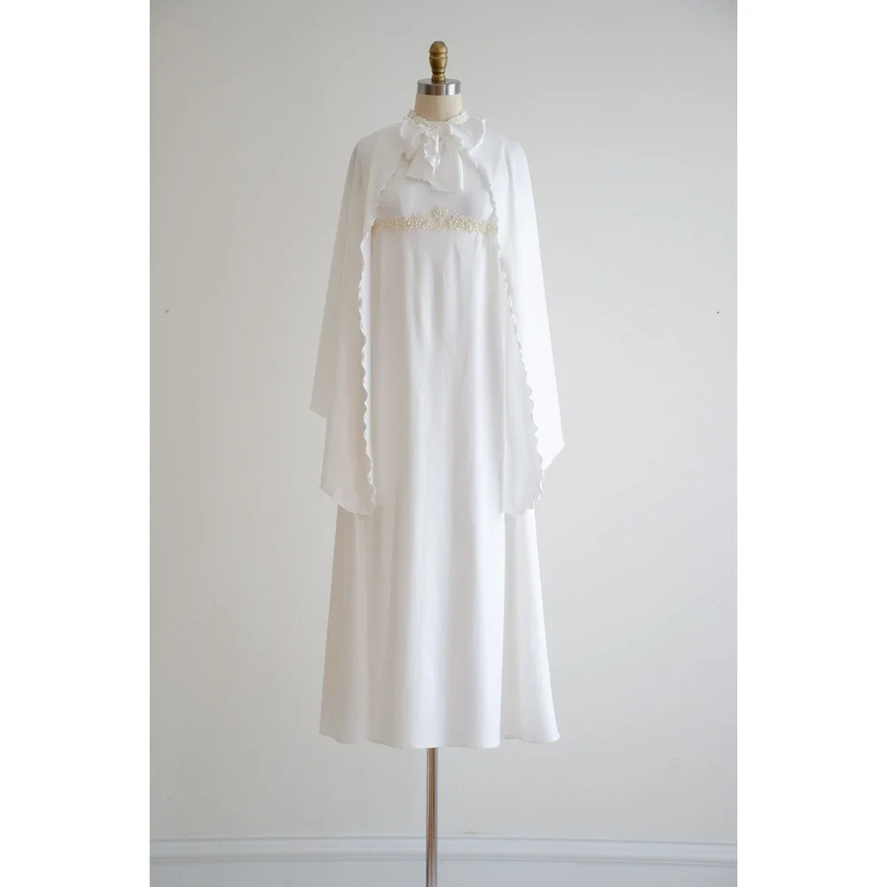 vintage wedding dress 60s Priscilla of Boston sleeveless minimalist white gown‎ - Picture 5 of 10